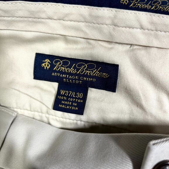 Brooks Brothers Mens Elliot Advantage Chino khaki pants 37x30 Office Career - Picture 6 of 10